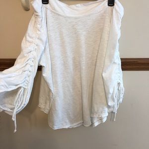 White OTS Free People top